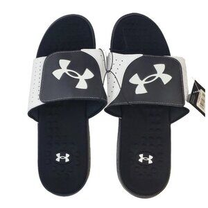 Under Armour‎ Men's Ignite Pro Slide Sandal (003) Black & White Size 16 New